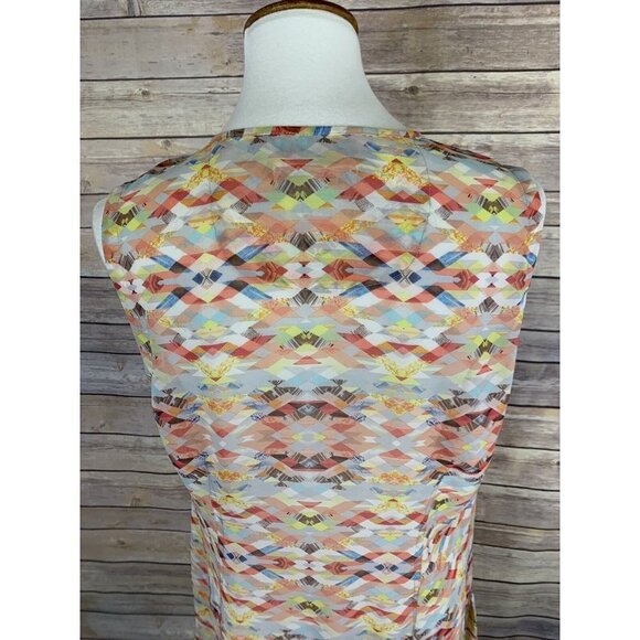 Cabi Womens Medium 760 Avery Tunic Kaleidoscope Top Sheer Geometric Blouse - Picture 7 of 11